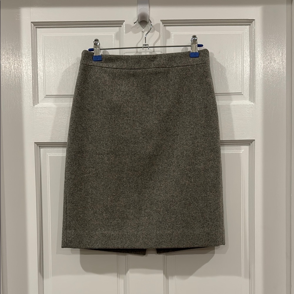J. Crew Gray Wool Pencil Skirt